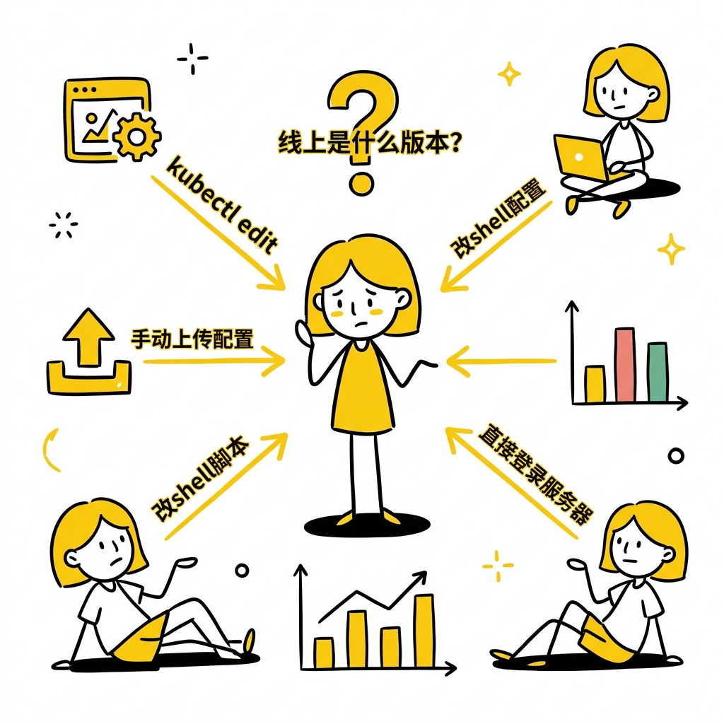 问题场景：变更入口太多，线上是什么版本？